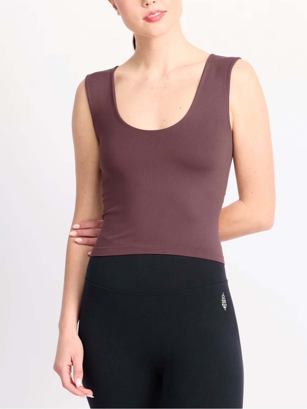 Free People Clean Lines Seamless Muscle Fit Cami Chocolate Merlot XS/S